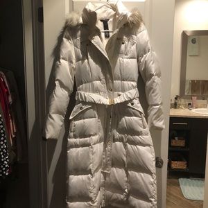 Cream Long Puff Jacket